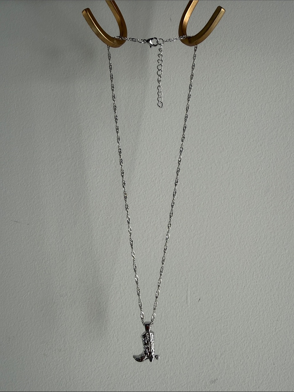 Silver Women’s Necklace with Cowboy Boot Pendant